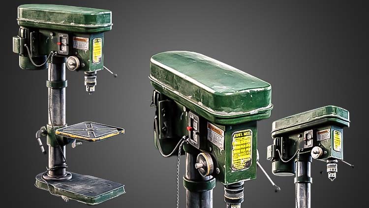 Create a Detailed Vertical Drill 3D Modeling Texturing By 3DRedBox Studio